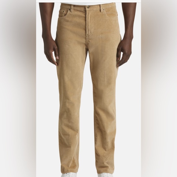NWT Joseph Abboud Corduroy Pants Tan Men’s Size‎ 34x30 Flat Front Modern Fit - Picture 1 of 8